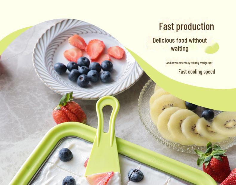 Máquina casera para hacer hielo frito y yogur: un regalo de verano compacto y sin enchufes para niños.