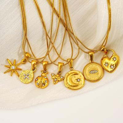 Collar de Tarot de Acero Inoxidable Retro de Alta Gama Joyería de Personalidad para Mujer