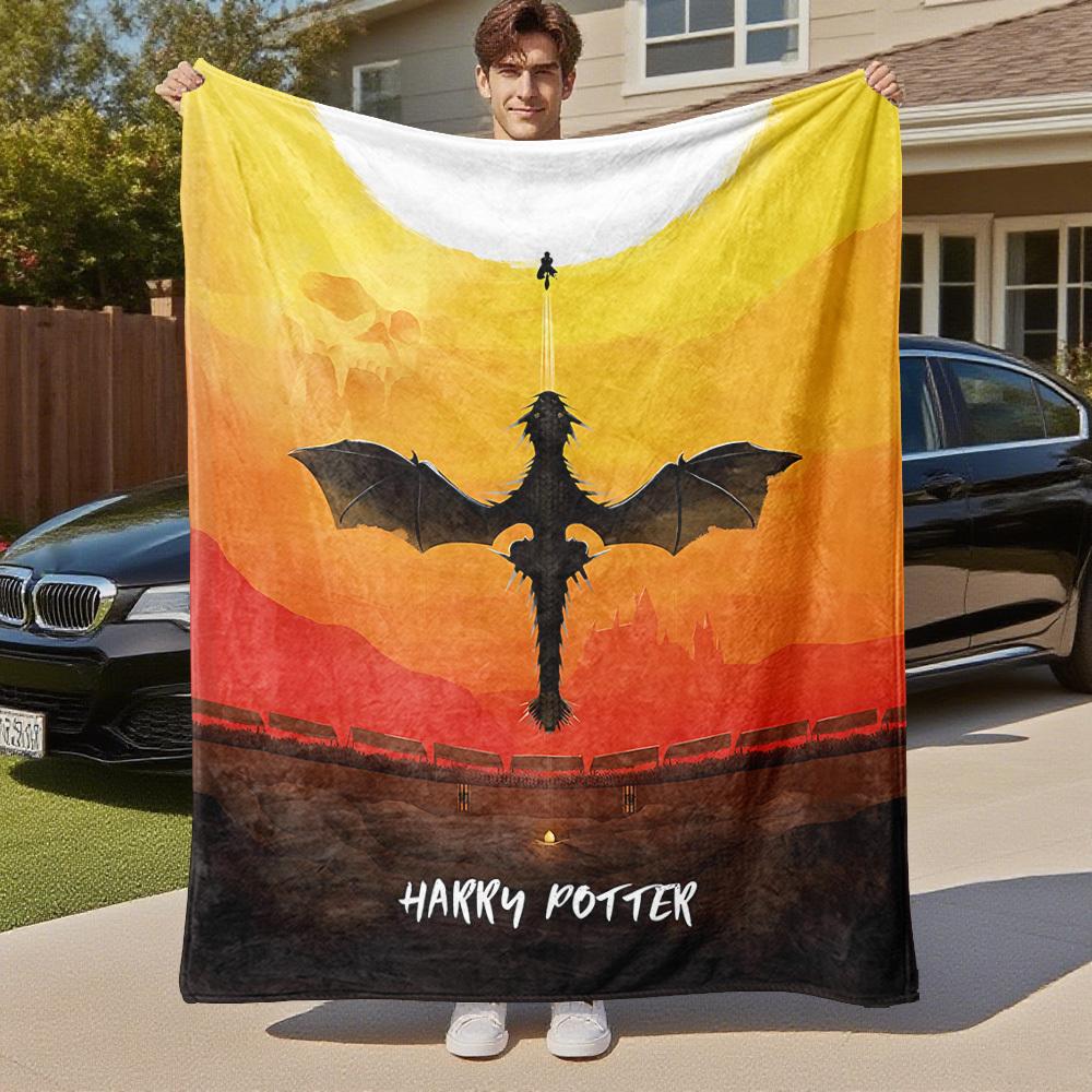 1pc Harry Potter,dragon,sunset Outdoor Flannel Throw Blanket All Season Soft Warmth,Home Decor 1031158