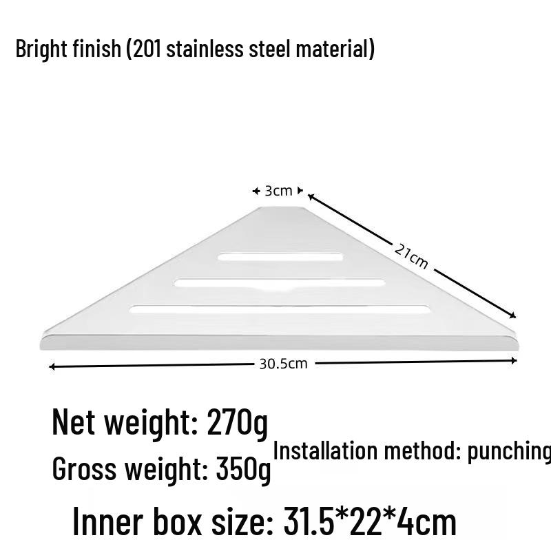 

304 Stainless Steel Wall-mounted Corner Shelf for Bathroom and Hotel Use