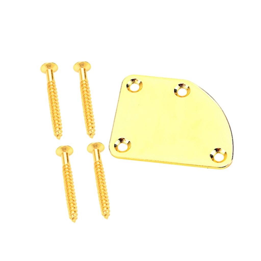 Metal Guitar Neck Plate 4 Holes Guitar Neck Joint Board Mounting Plate Electric Guitar Bass Replacement Parts Durability