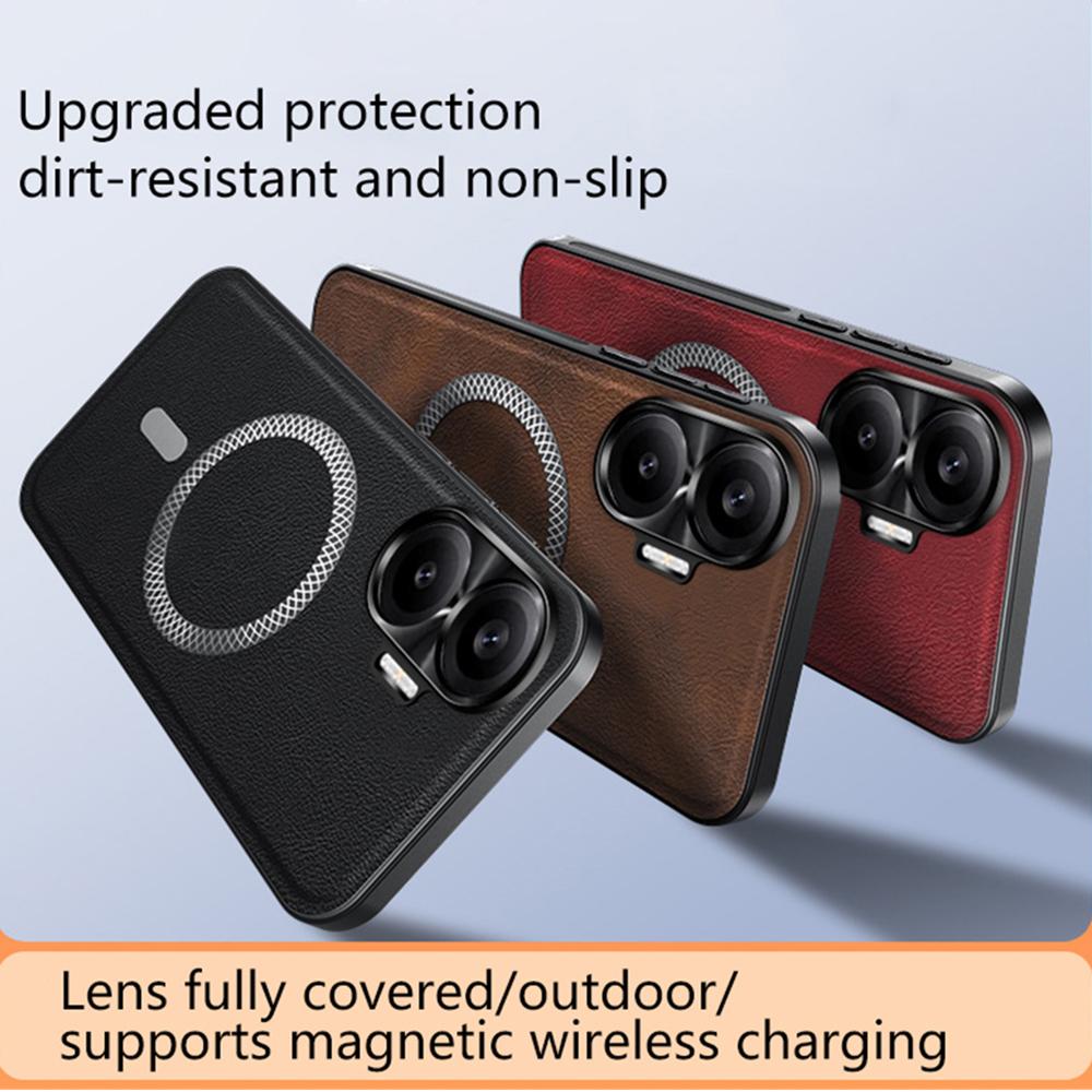For Xiaomi Redmi Turbo 4 Pro 5G Case Compatible with MagSafe PU TPU PC Phone Back Cover with Metal Lens Frame