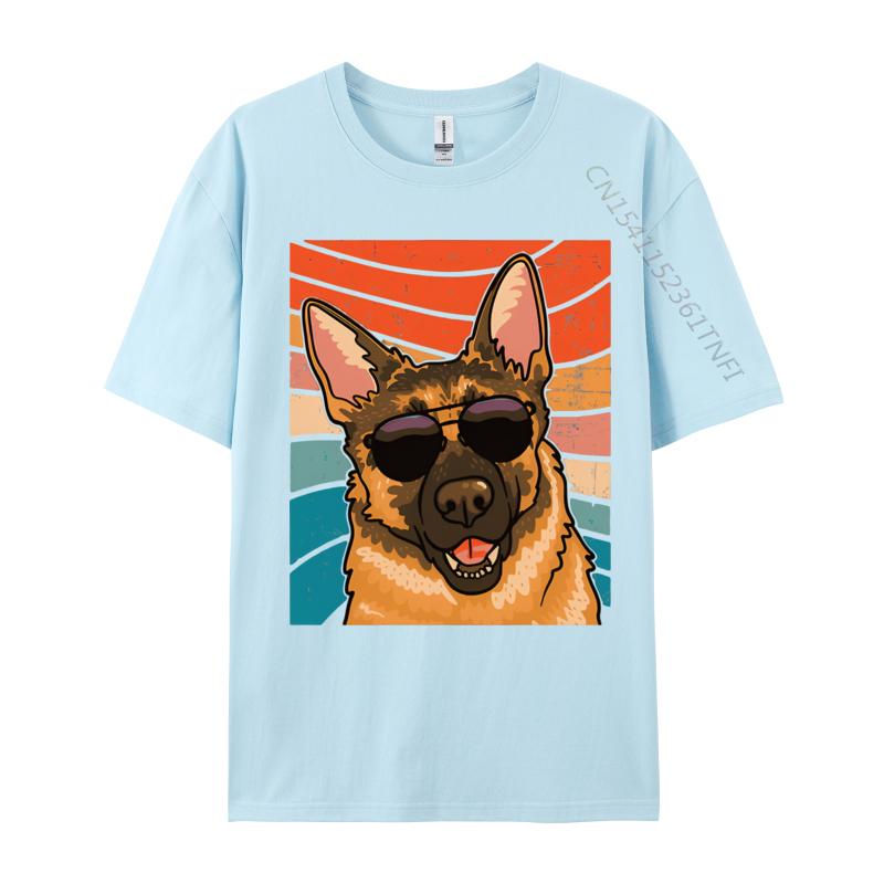 Mens Cotton Tshirt Retro German Shepherd T German Shepherd Tshirt loose Print Casual Comfortable Tshirt Top
