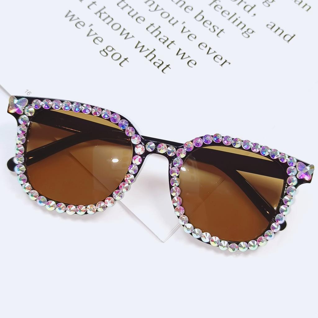 Explosive Ins Wind Handmade Diamond-Encrusted Glasses Women'S Summer Sunscreen Ultraviolet Sunglasses For Personalized Sunglasses