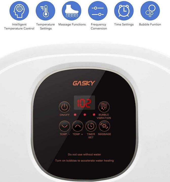Elektryczny Masażer Do Stóp Wodny 500W 6 Rolek 3 Tryby Masażu Wibracje