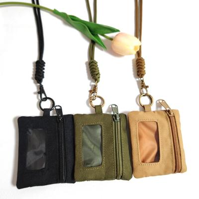 Nuevo Monedero Oxford con Cremallera Mini Llavero con Cuerda para el Cuello Billetera Ciclismo al Aire Libre