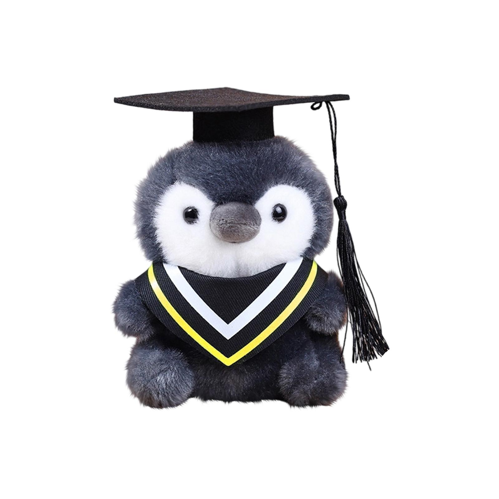 

Plush Penguin Graduation Doll Soft Stuffed Animal Toy with Graduation Cap and Gown Suitable for Graduation Season Gifts and Decorations One Size жёлтый
