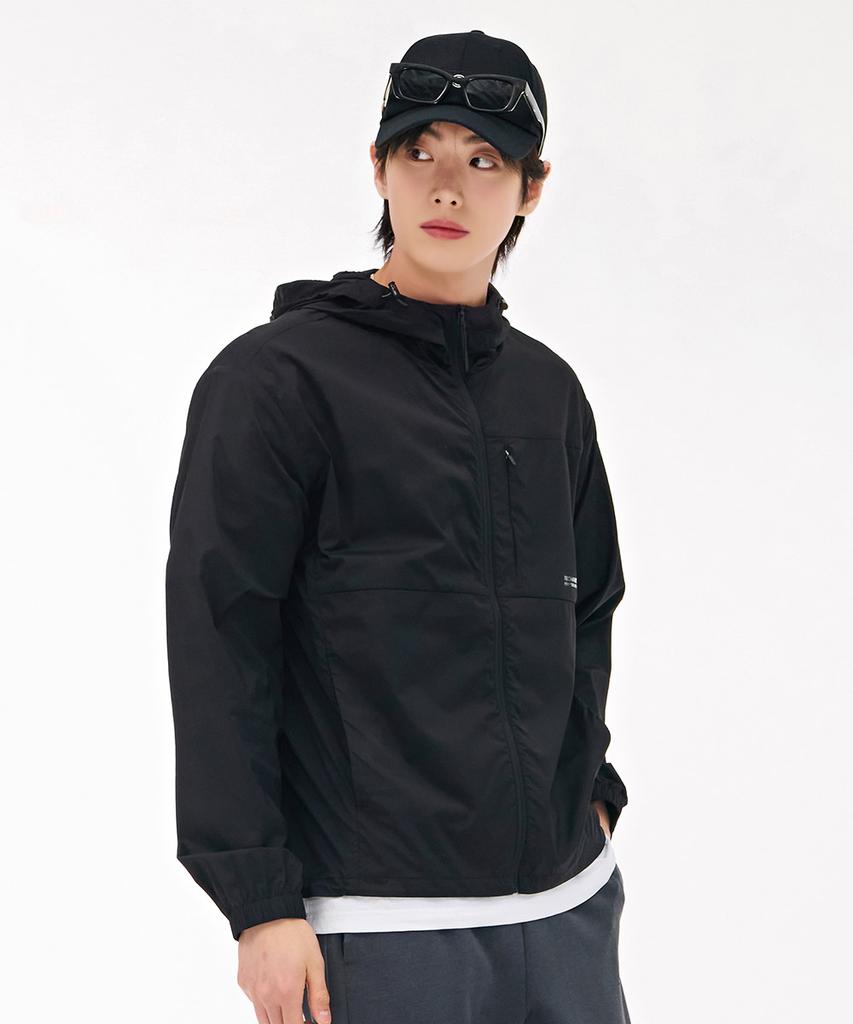 Chasecult Unisex Lightweight Stretch Windbreaker Jumper - Black