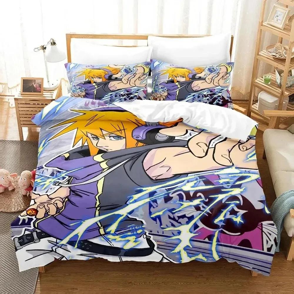 Anime The World Ends With You Neku Sakuraba Bettwäsche-Set Bettbezug Bettwäsche-Set Steppdeckenbezug Kissenbezug Bettdecke King Queen Größe