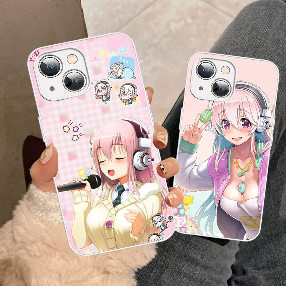 Classic Virtual Singer Super S-Sonico For IPhone 14 13 12 Mini 11 Pro XS Max X XR 14 Plus Tempered Glass Cover
