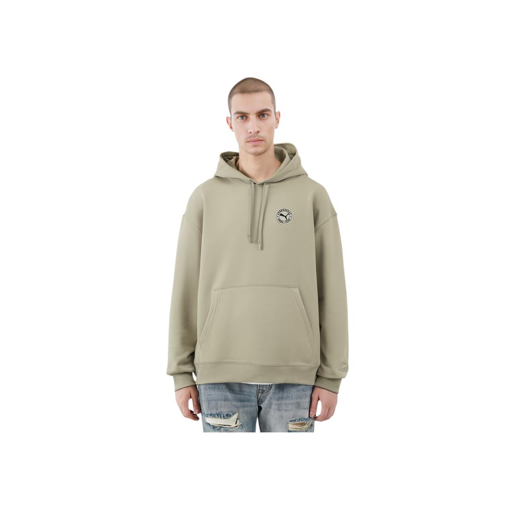 Puma Sudadera Deportiva Holgada con Logo de Color Sólido Unisex Sudaderas Gris 627879-55