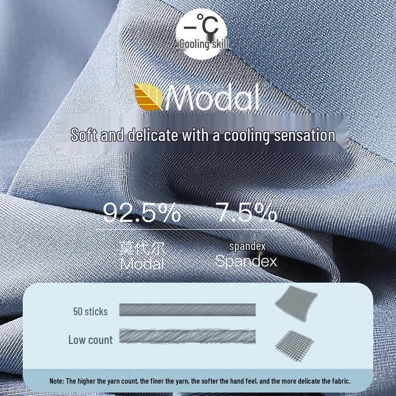 Langsha Men's Modal Ice Silk Seamless Boxer Briefs 3-Pack