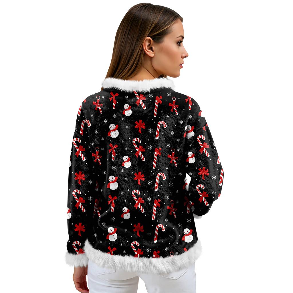 Damska bluza polarowa casual z długim rękawem i okrągłym dekoltem, wygodna, o luźnym kroju, lekka, damska bluza flanelowa