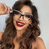 Cat Eye Eyeglasses Frame Fashion Anti Blue Light Lenses Women's Ultra Light Large Frame INS Trend Eyewear Fashion Decoration