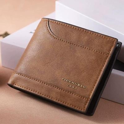 Portafoglio da Uomo Business Alta Qualità 3 Pieghe Pelle Portamonete per Uomo Porta Carte Custodia Portafoglio Corto Maschile Portafogli per Carte di Credito
