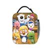 Cartoon P-PororoS Lunch Bag Aesthetic Lunch Box For Child School Portable Cooler Bag Waterproof Print Thermal Tote Handbags