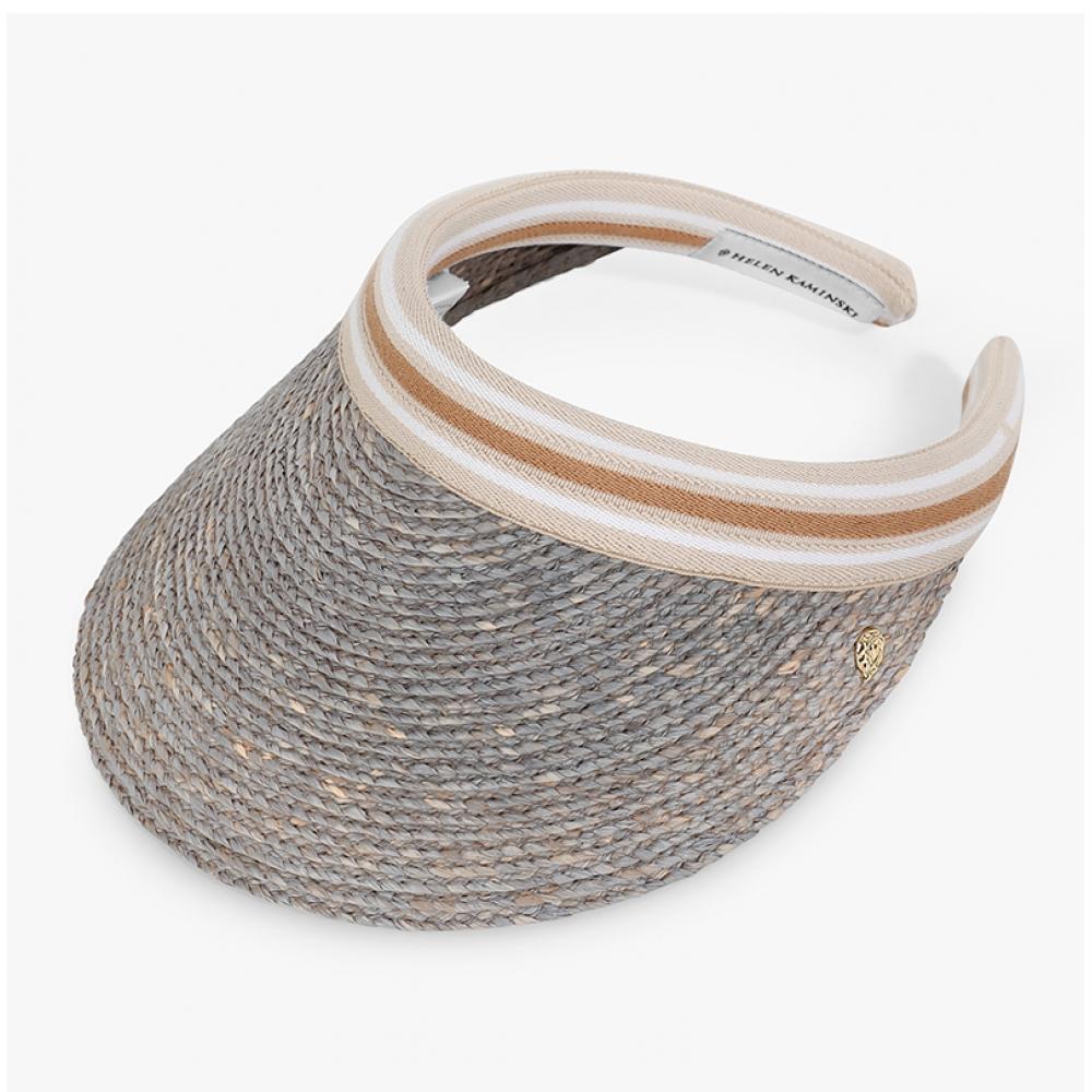 Helen Kaminski Bianca Eclipse Melange Nuga Stripe Visor Sun Cap Hat50265