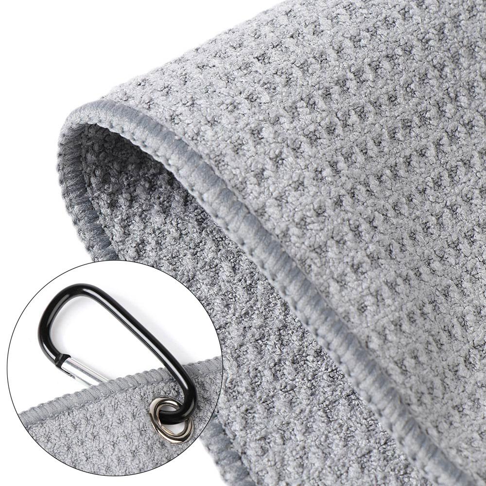 Balls Hands High Water Absorption Cleaning Towels With Carabiner Hook Golf Towel Cleans Clubs