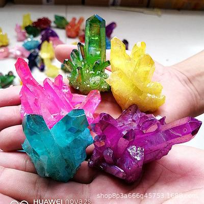 Donghai Electroplated Rainbow Crystal Cluster Ornament