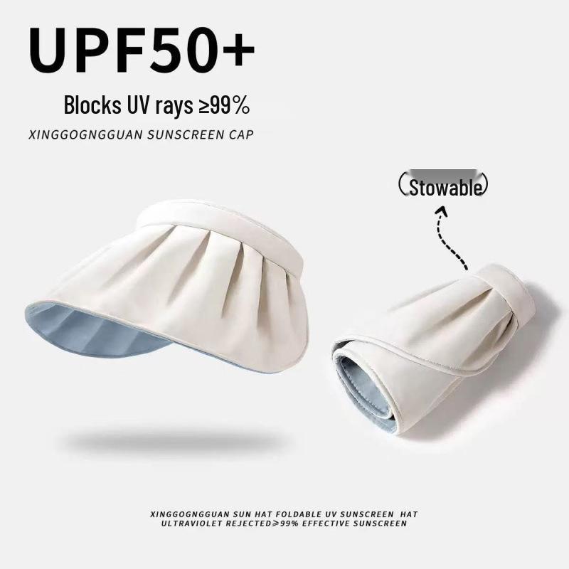 Women's UV Protection Open-Top Beach Hat with Face Cover
