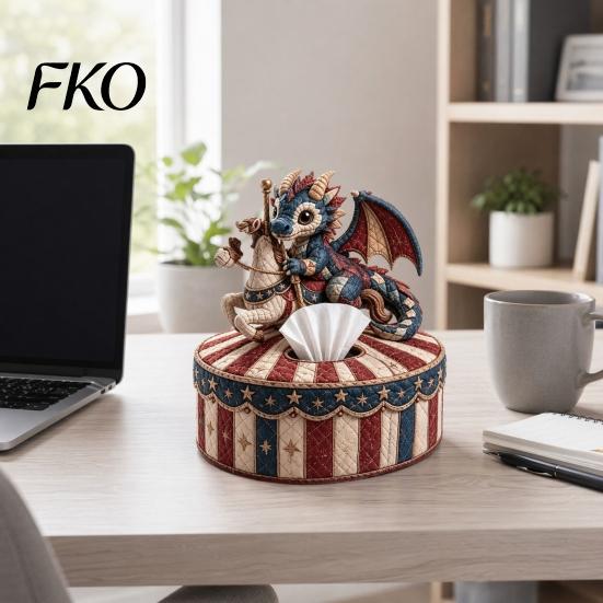 Pre-cut Fabric Sewing Kit Quilted DIY Patchwork Tissue Box Kit, with Pre-Cut Fabric, Hand-sewing Craft Whimsical Woodland Animal Box, for Adults