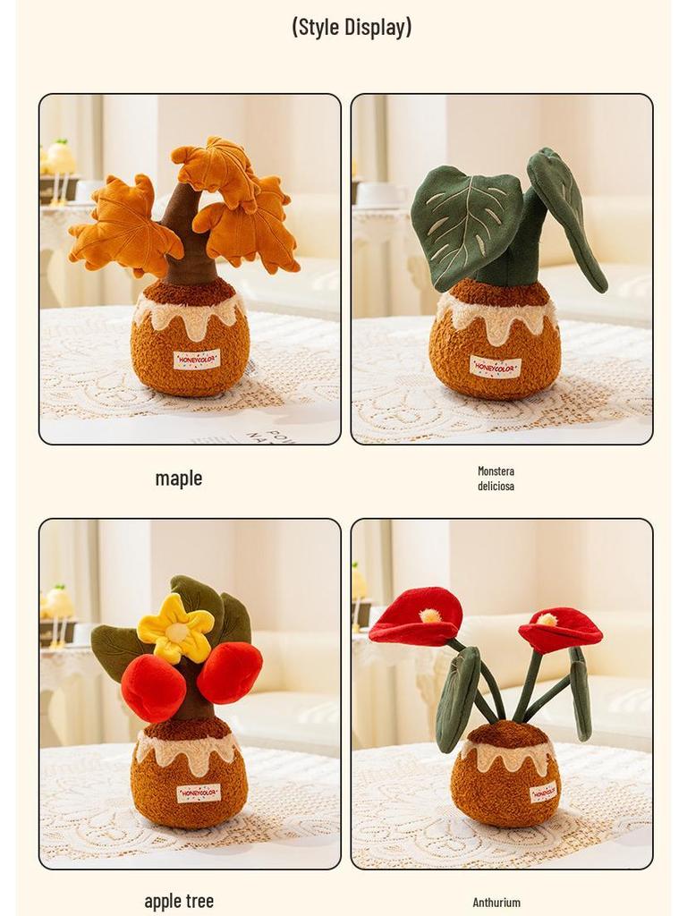 Realistic Plush Money Tree Plant Doll for Car Decoration and Small Gifts