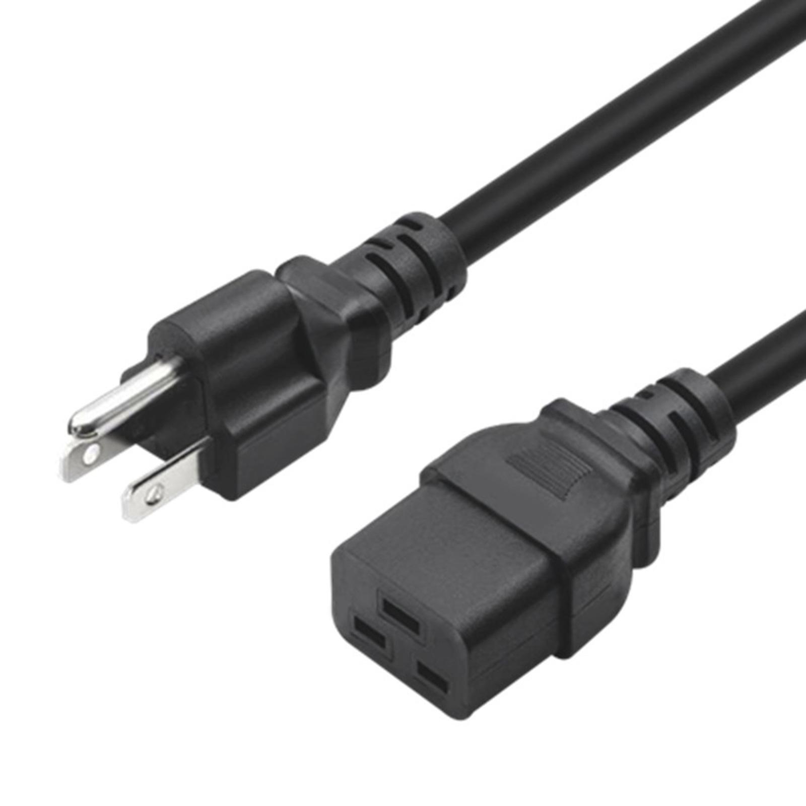 

USA NEMA 5-15P 3Pin Male to IEC 320 C19 Female Cloverleafs Power Cable Cord for Laptops Notebook Power Adapters A