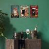 Mfoever Retro Cat Coffee Metal Sign Vintage A Coffee A Day Keeps The Grumpy Away for Home Coffee Shop Bar Wall Decor X Inch
