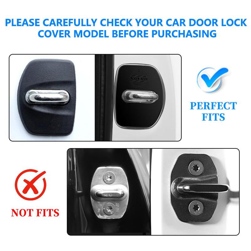 kdvns0 For Volvo Car Door Lock Cover Stainless Steel Anti Corrosion Protection V50 S60 XC60 S40 XC40 XC90 V60 S80 S90 V70 XC70