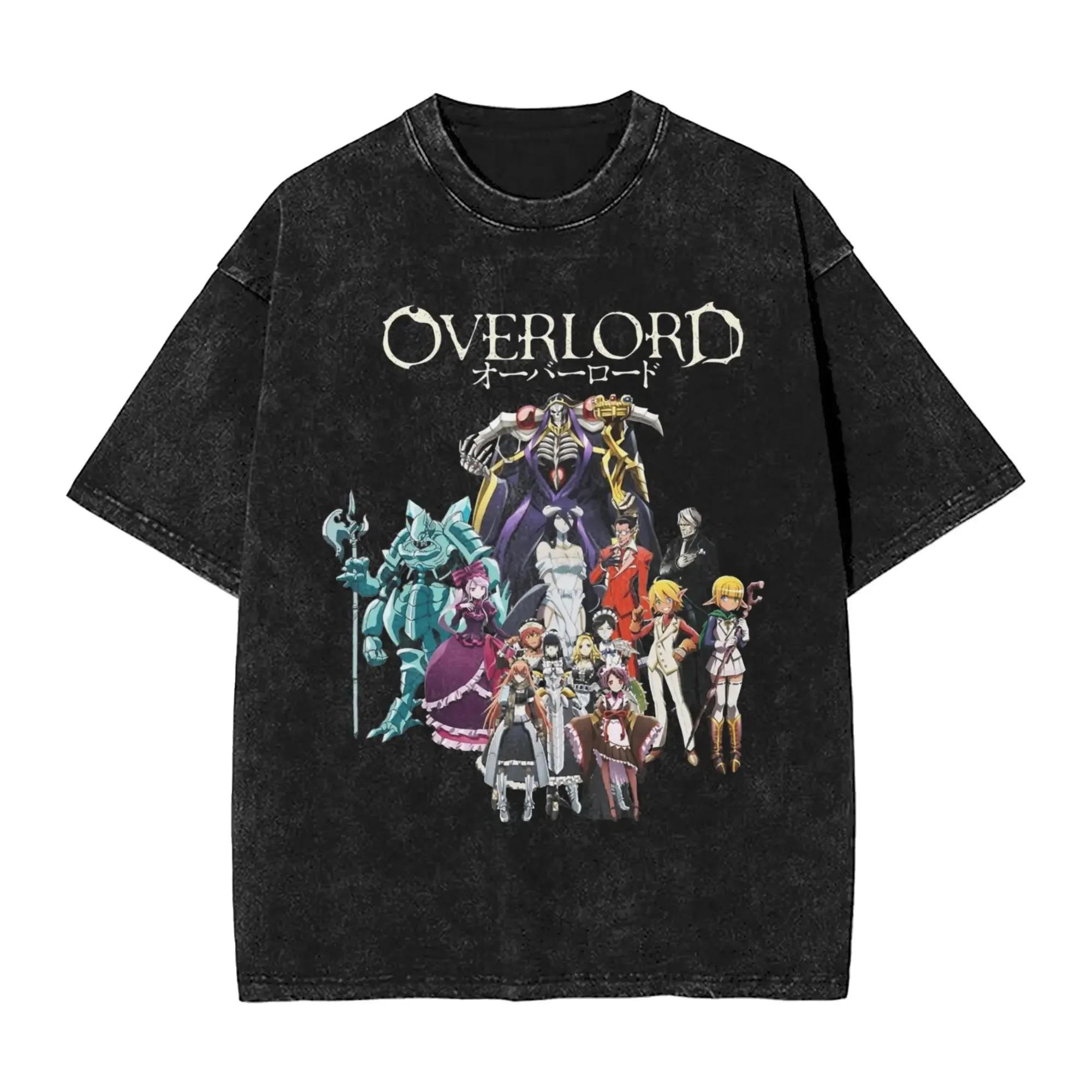 Overlord Ainz Ooal Gown  Floor Guardians Anime Group Photo Unisex Heavy Cotton Vintage Black Streetwear TShirt S