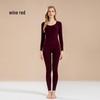 Ensemble d'automne pour femmes en pur coton uni: Couche de base, Pull, Pantalon, Sous-vêtements chauds fins pour filles