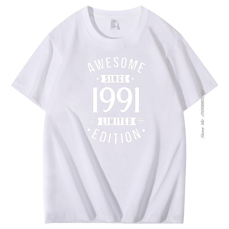 Summer Mens Tshirt Born In 1991 Awesome Since Retro Birthday Graphic T Shirts Fashion Short Sleeve Tshirt Cotton Tshirt