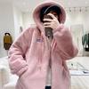 Imitation Fur Jacket Autumn and Winter Light New Imitation Rex Rabbit Fur Top Fluffy Short Cotton Jacket Hooded