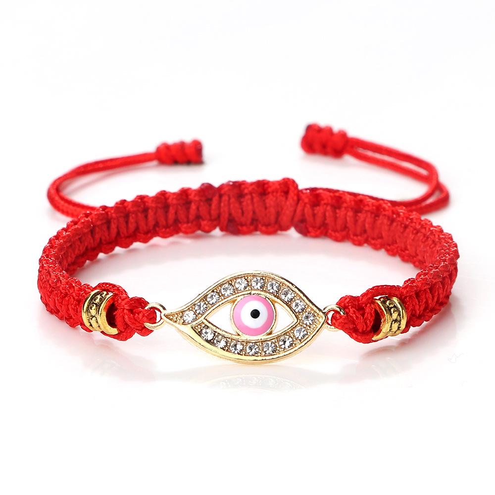 Cross-Border Alloy Bamboo Evil Eye Bracelet: Starry Eyed Woven Couple Bow Design