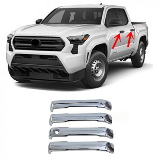 Chrome Door Handle Cover Molding Trim For Toyota Tacoma 2024