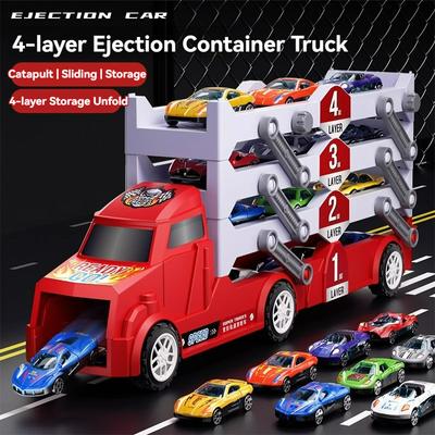 Camion pentru copii Deformare Transportor Mașini Jucării Modele Mașini Model Educațional Jucării Pliabile cu Pistă pentru Băieți Fete Cadouri de Ziua de Naștere Crăciun