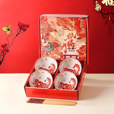 ZISIZ Auspicious Year of the Horse Ceramic Dinnerware Set