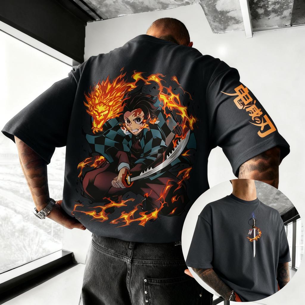 Demon Slayer Anime Printed Charcoal Jiro SpringSummer New Y2K Super Style Mens and Womens Streetwear