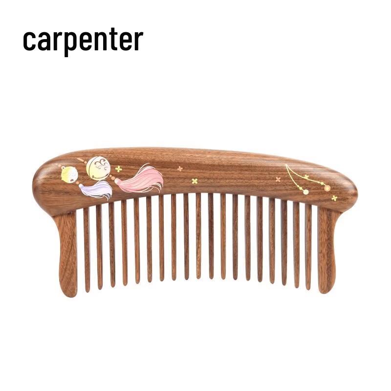 Tan Mujiang Jade Sandalwood Handleless Comb Gift Set