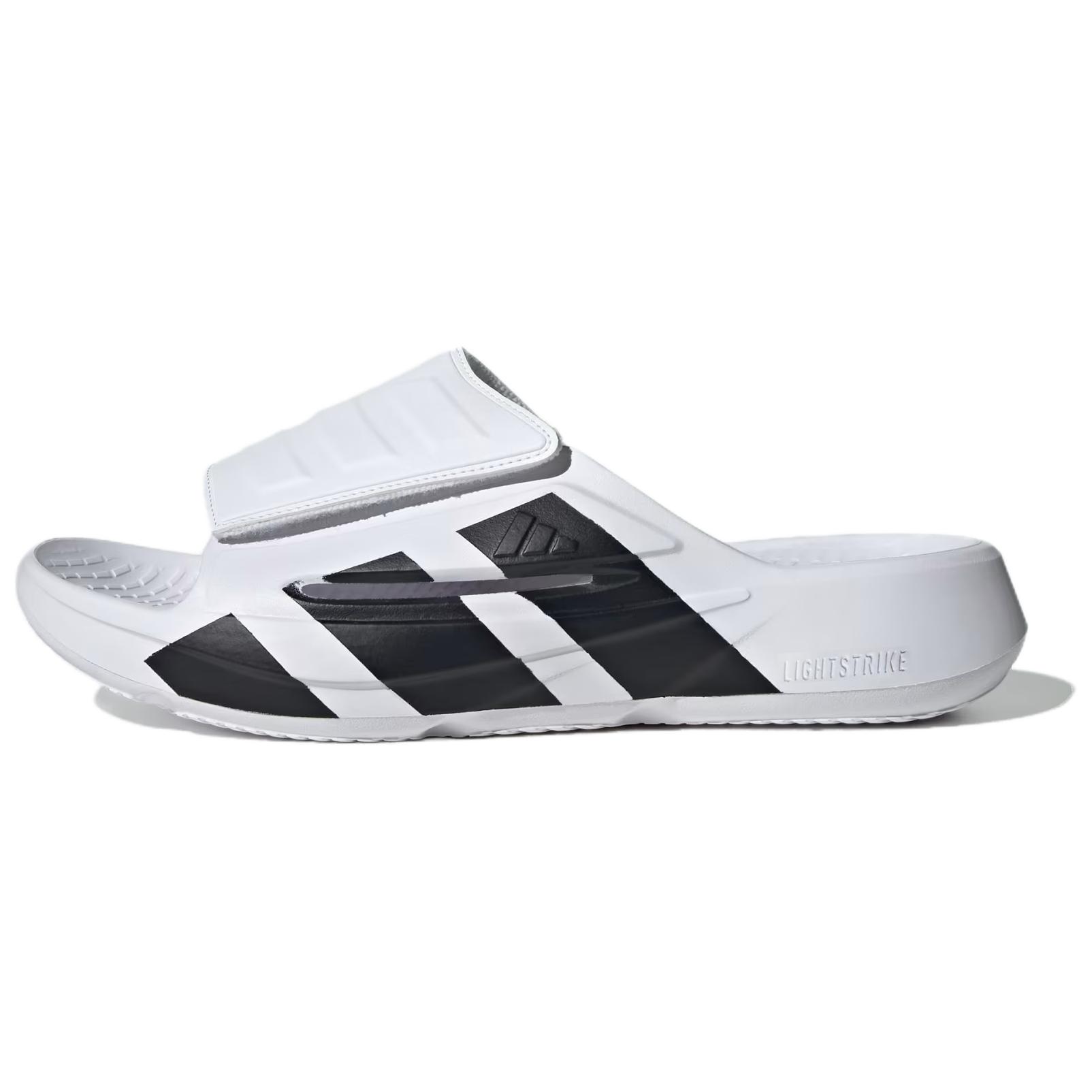 adidas Lightblaze Comfortable Versatile Anti-Friction Slide Sandals Unisex Footwear White Black JS3584 39