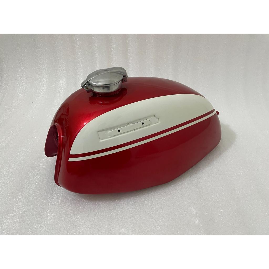 Honda SL350 SL 350 K1 1970 - 73 Cherry & White Steel Petrol Gas Tank +Monza Cap