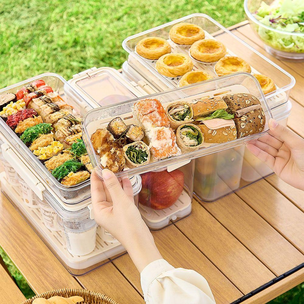 Clear Fruit Storage Container Airtight with Lid Pasta Storage Container Rectangular Large Capacity Meal Prep Lunch Box Meal Prep