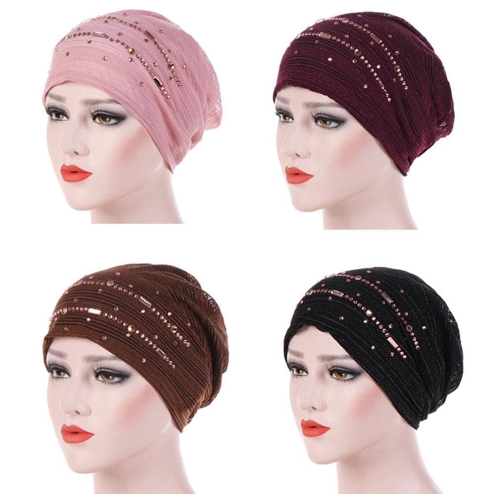 

Muslim Indian Inner Hijab Cap Islamic Head Wear Hat Headband Turban Head Scarf Headwrap Women Hair Loss Hat Middle East Hats вина червоного кольору