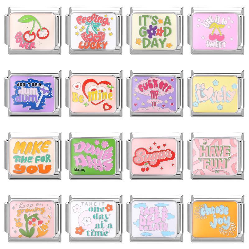 Modular Italian Alphabet Retro DIY Bracelet Ornaments