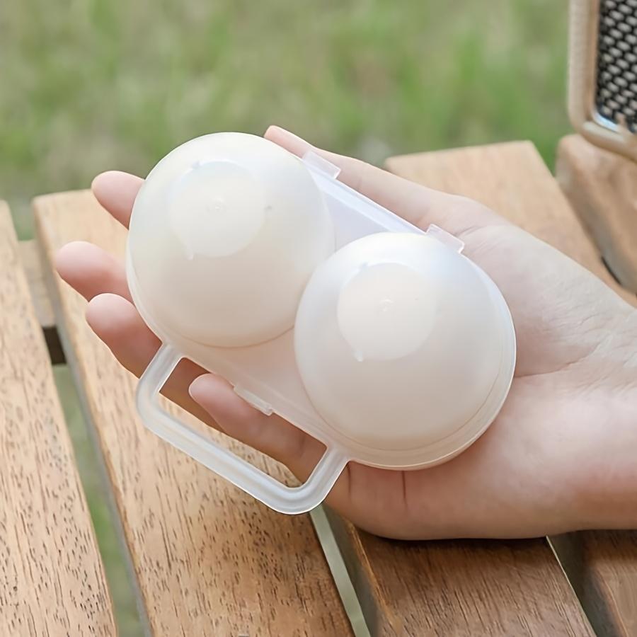 1pc Portable Egg Carrier Box, Plastic Egg Holder with 2 Compartments, Kitchen Fridge Safe Egg Storage Container, Shockproof Egg Organizer Case