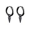 Unisex Stainless Steel Punk Stud Earrings for Men Women Black Geometry Star Cross Spike Skull Pendants Ear Jewelry Accessories