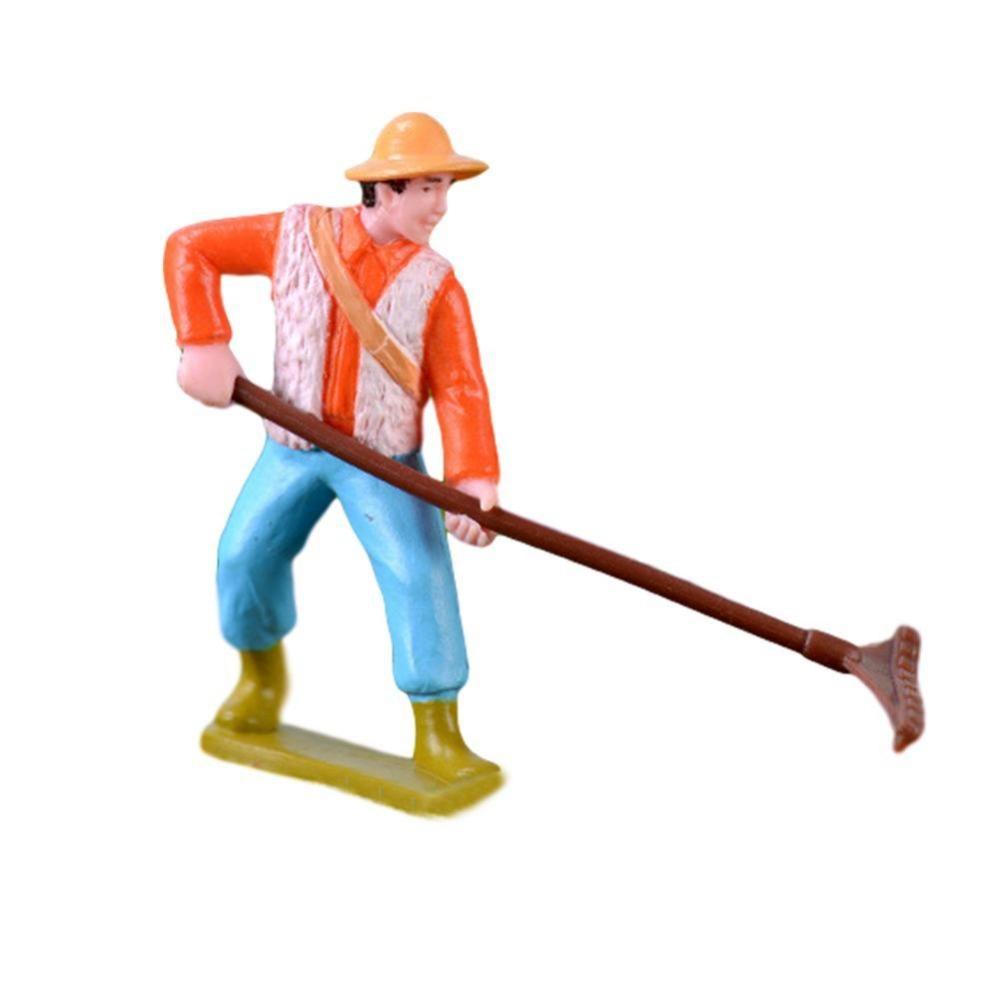 Animal Model Farmland Worker Home Decor Figurines Micro Landscape Miniatures Fairy Garden Ornaments