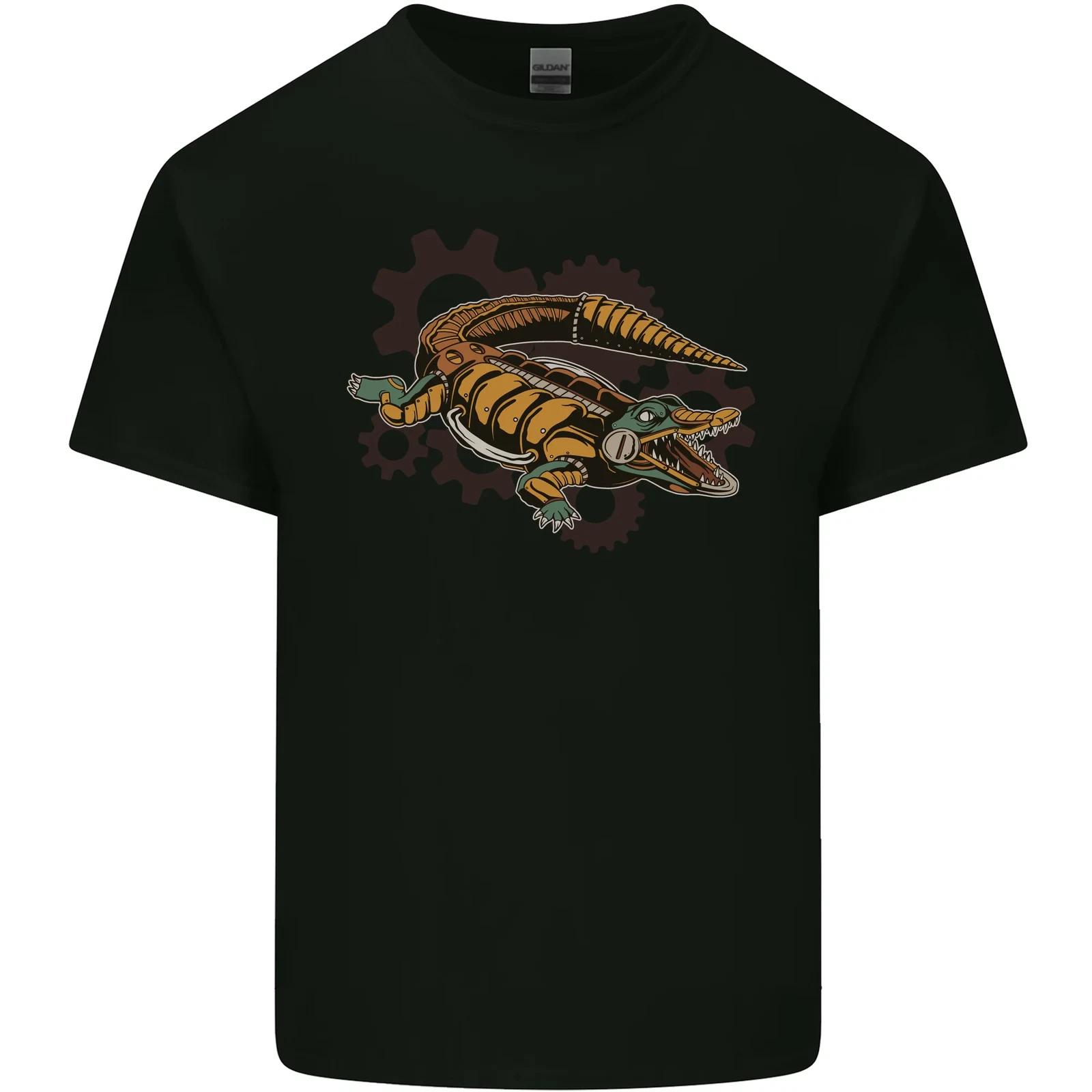 Steampunk Crocodile Alligator Kids T-Shirt Childrens S