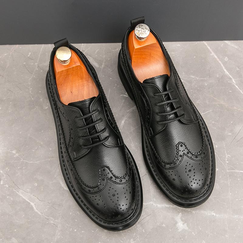 New Luxury Baroque Oxford Shoes Casual Leather Shoes High Quality Slip-on British Lace Up Comfortable Non Slip Men Shoes