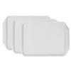 3PCS Colorful Food Tray Rectangle Thickened Binaural Plastic Tray Heat Resistance Stackable Cafeteria Trays for Hotel